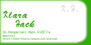 klara hack business card